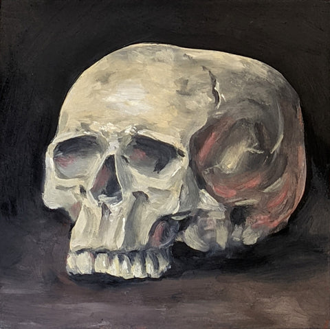 "Half Skull Still Life" Signed Print (8x8")