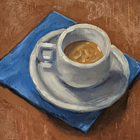 Espresso, 6x6" oil on panel