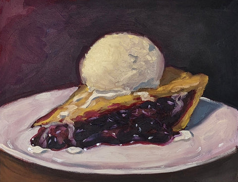 Blueberry Pie, 8x10" oil on panel
