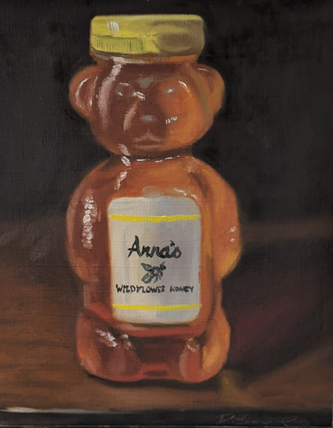 Honey Bear, 10x8" oil on panel, 2020