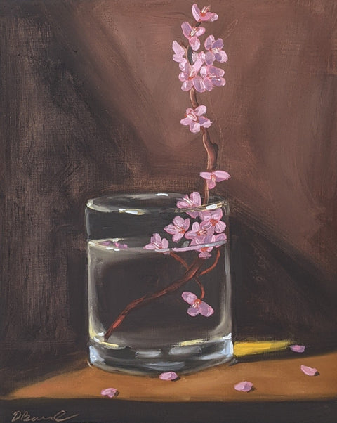 Blossoms in Water, 8"x10" oil on panel, 2021