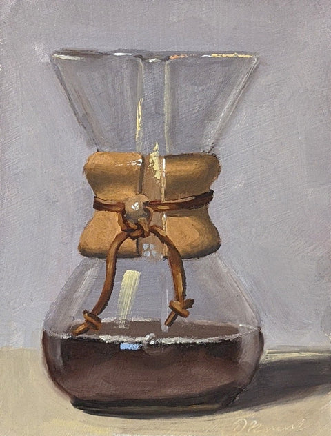 Morning Coffee, 8x6" oil on panel, 2021