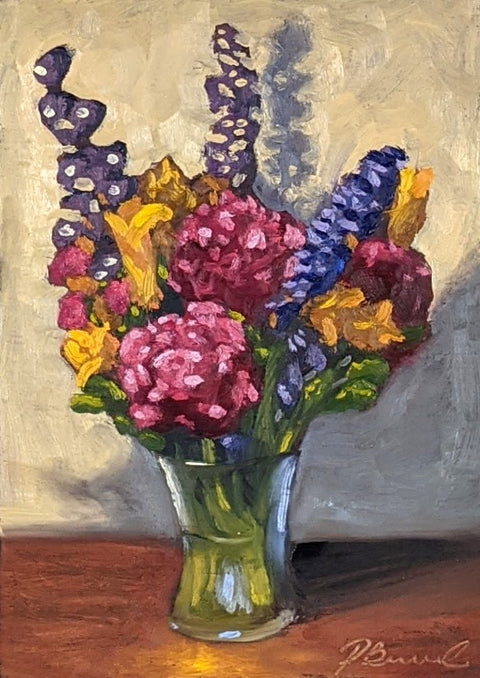 Summer Bouquet, 7x5" oil on panel, 2021