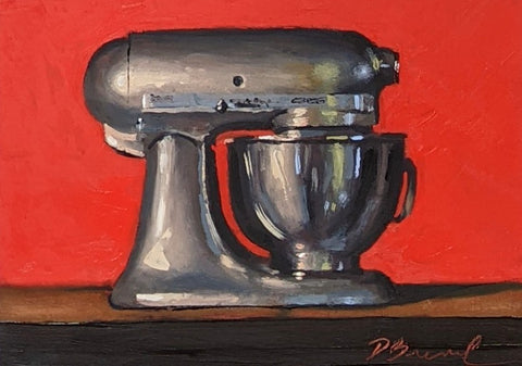 Mixer on Red, 5x7" oil on panel, 2021