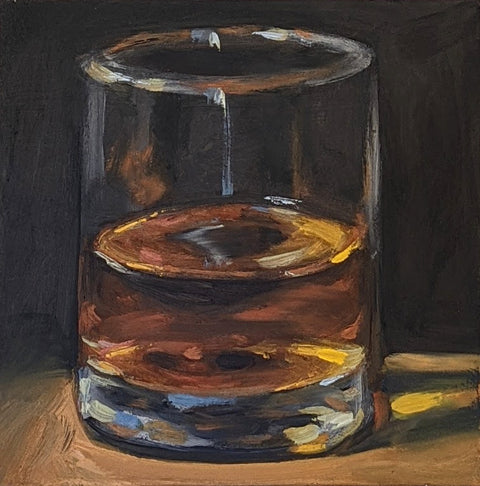 Double Whiskey, 6x6" oil on panel